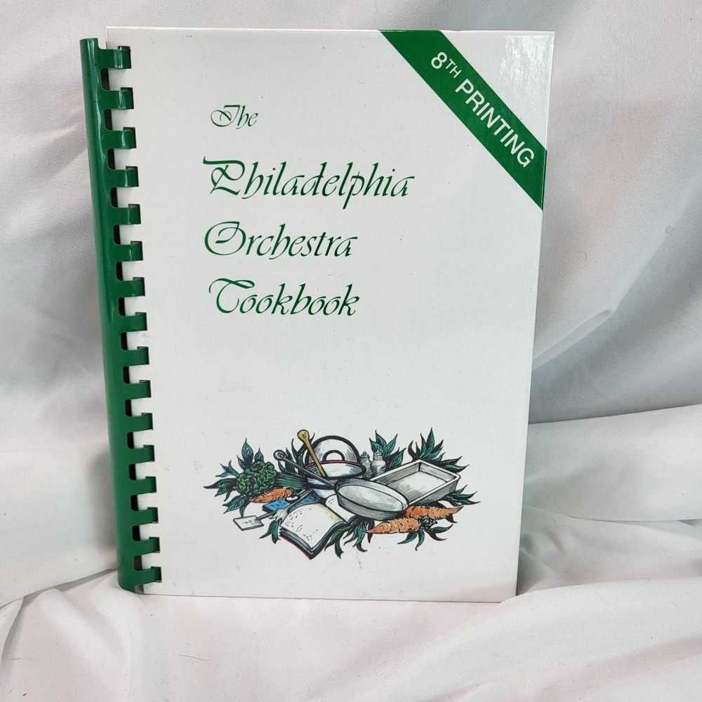 The Philadelphia Orchestra Cookbook 1980 8th Printing Spiral Bound Vintage